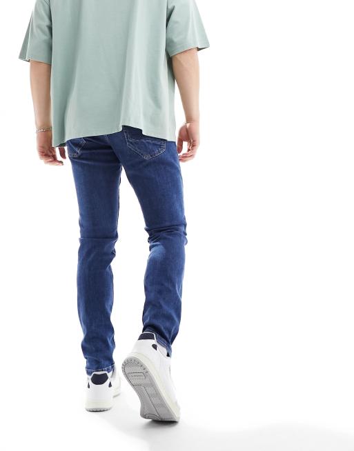 Only & Sons – Mellanblå, urtvättade skinny jeans, 3 av 5