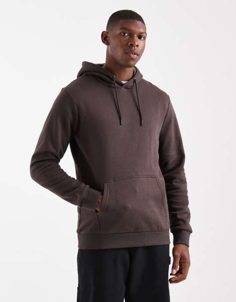 ONLY & SONS – Mörkbrun huvtröja i slim fit - view 1