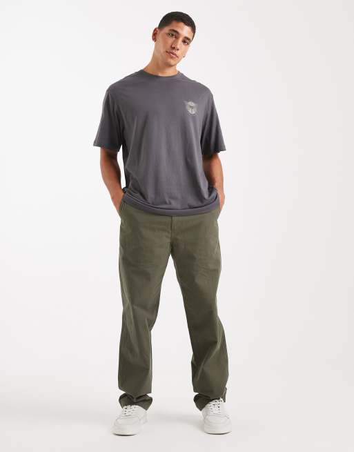 ONLY & SONS – Mörkgrå, avslappnad t-shirt med fjärilstryck baktill, 2 av 5
