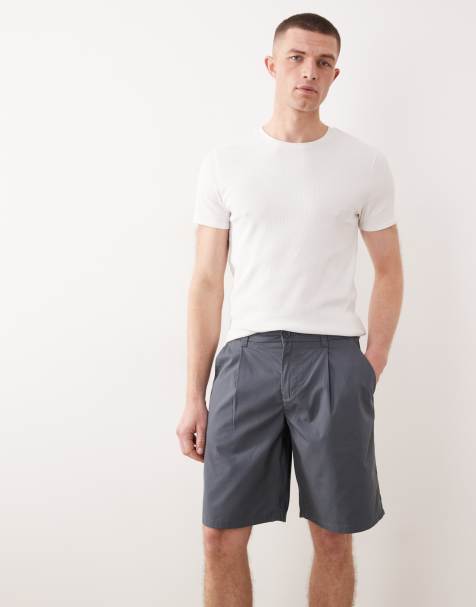 ONLY & SONS – Mörkgrå, lediga shorts med veck - view 1
