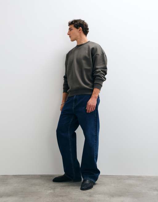 ONLY & SONS – Mörkgrå sweatshirt i oversize, 3 av 5
