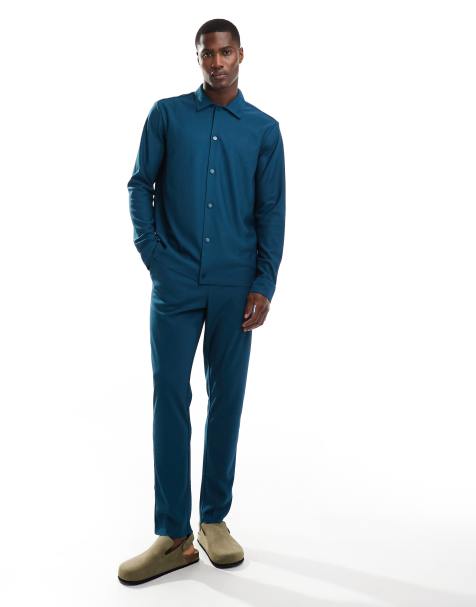 ONLY & SONS – Mörkturkost, plisserat set med overshirt och byxor - view 1