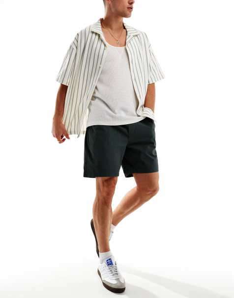 ONLY & SONS - Mørk blågrønne shorts i twill - view 1