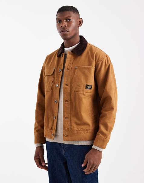 ONLY & SONS - Mørkebrun trucker-jakke med kontrastfarvet krave - view 1