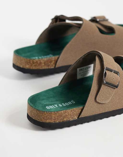 ONLY & SONS mulesandaler i imiteret ruskind i lysebrun, 4 af 4