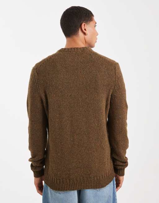 ONLY & SONS – Nakrapiany oliwkowy dzianinowy sweter z okrągłym dekoltem, 3 z 5