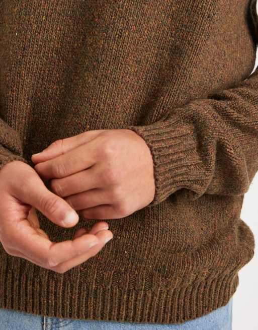 ONLY & SONS – Nakrapiany oliwkowy dzianinowy sweter z okrągłym dekoltem, 5 z 5