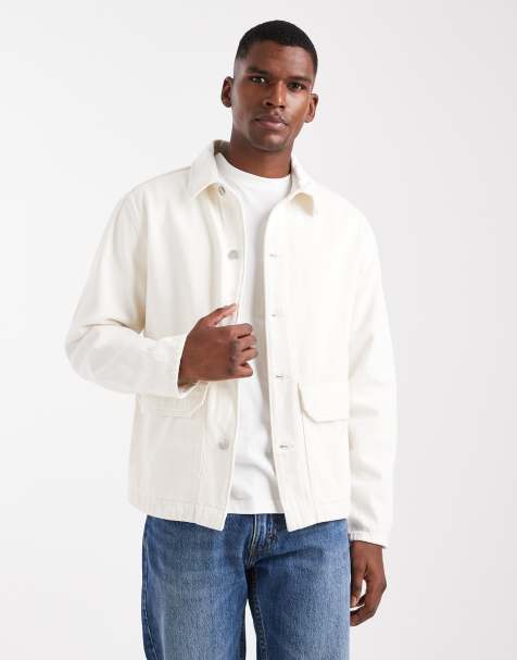 ONLY & SONS – Naturvit jeansjacka i oversize - view 1
