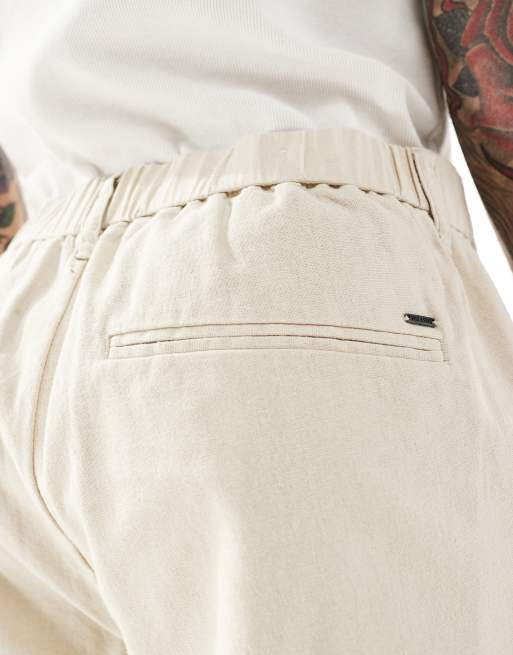ONLY & SONS – Naturvita linnebyxor i baggy-stil, 4 av 5
