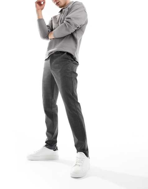 Only & Sons - Nette broek van jersey met ruiten in grijs - view 1