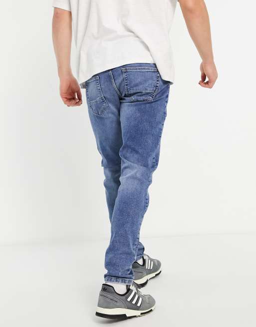 Only & Sons – Niebieskie jeansy z dodatkiem stretchu o obcisłym kroju, 2 z 4