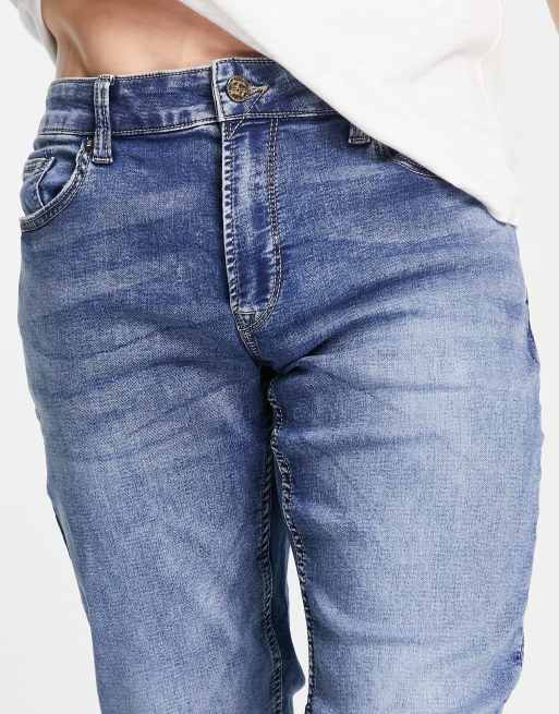 Only & Sons – Niebieskie jeansy z dodatkiem stretchu o obcisłym kroju, 4 z 4