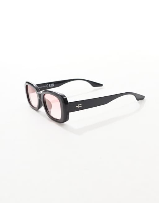 Occhiali Da Sole Oversize Retrò Kiss Eyewear - Montatura Nera, Lenti Rosa, Protezione UV400, Misura X-Large - Foto 5