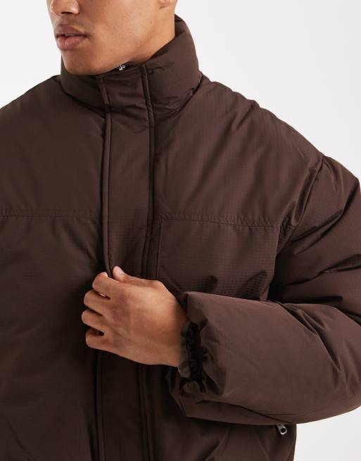 Only & Sons – Ocieplana kurtka oversize z materiału ripstop w kolorze brązowym, 5 z 5