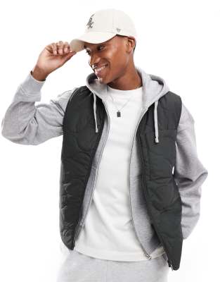 ONLY & SONS ONLY & SONS onion quilted gilet in dark green