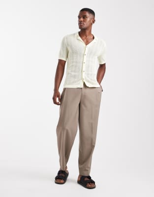 Only & Sons Open Knit Shirt In White