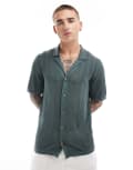 [ONLY & SONS] ONLY & SONS open knit shirt in teal-Green 2XL Balsam green