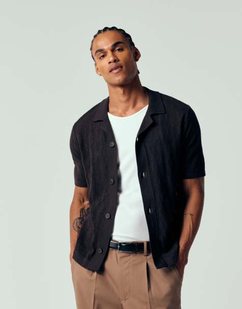 ONLY & Sons - Opengebreid overhemd in bruin - view 1