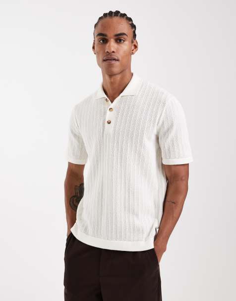 ONLY & SONS - Opengebreide polo in crème - view 1