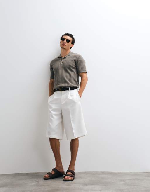 ONLY & SONS - Opengebreide polo in licht kaki, 4 van 7