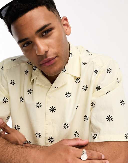 Only & Sons - Overhemd met korte mouwen, fijne print en boxy pasvorm in wit, 2 van 4