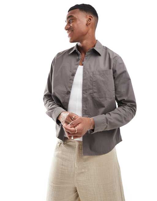 ONLY & SONS - Overhemd met lange mouwen en gerafelde details in antraciet