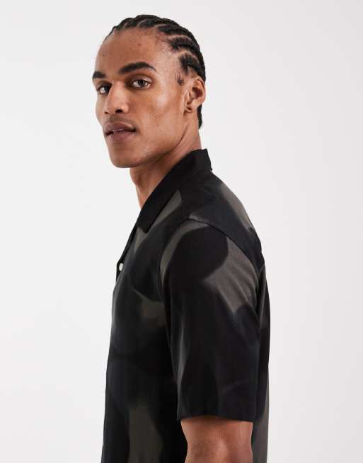 ONLY & SONS - Overhemd met reverskraag, print en wassing in zwart, 5 van 5
