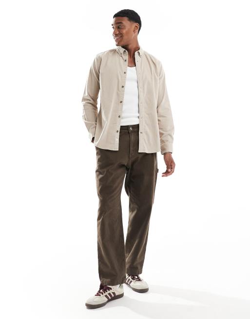 Only & Sons - Overhemd van corduroy in beige, 3 van 4
