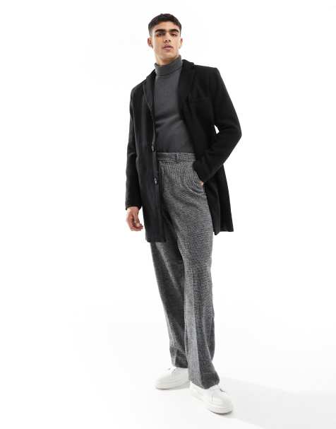 ONLY & SONS - Overjas met wol in zwart - view 1