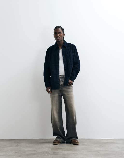ONLY & SONS overshirt i marinblått rutmönster, 4 av 5