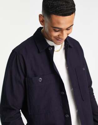 only & sons utility overshirt in beige