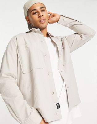 Only & Sons overshirt in stone