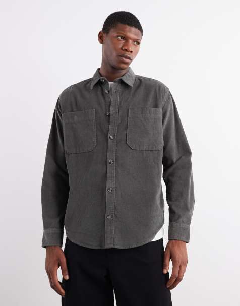 ONLY & SONS - Overshirt van corduroy in donker saliegroen - view 1