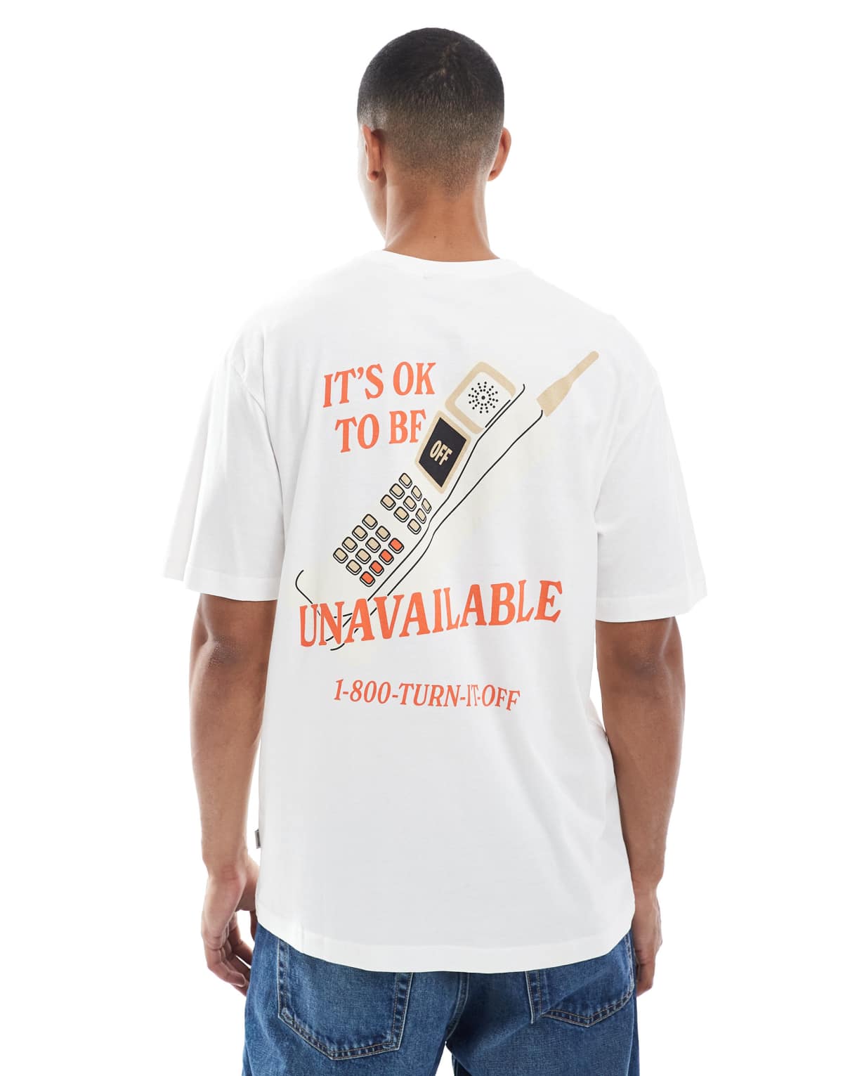 ONLY & SONS oversize fit t-shirt with unavailable back print in white