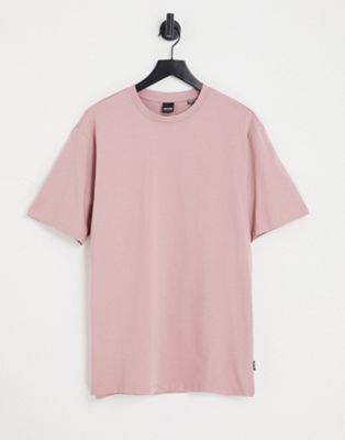 Only & Sons oversize heavyweight t-shirt in pink
