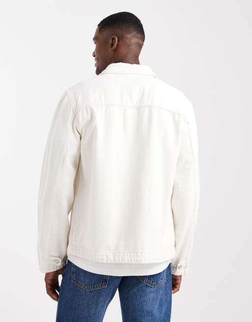 ONLY & SONS – Oversize-Jeansjacke in Ecru, 3 von 5