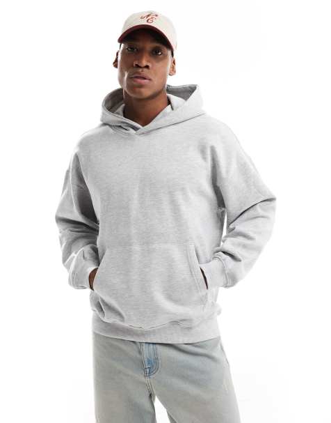 ONLY & SONS – Oversize-Kapuzenpullover in meliertem Hellgrau - view 1