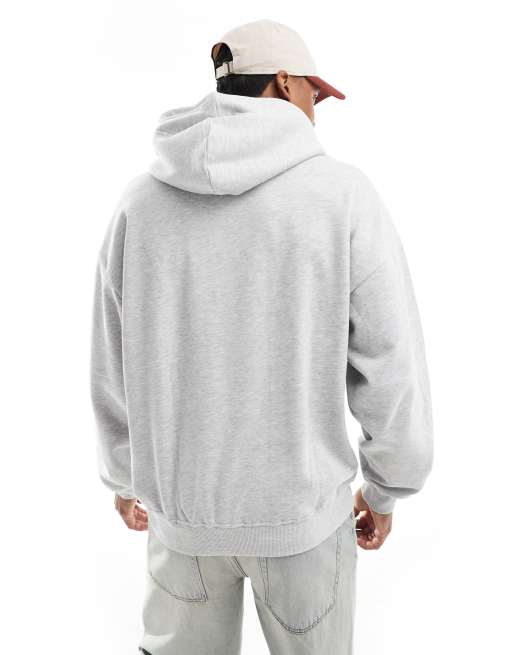 ONLY & SONS – Oversize-Kapuzenpullover in meliertem Hellgrau, 2 von 4