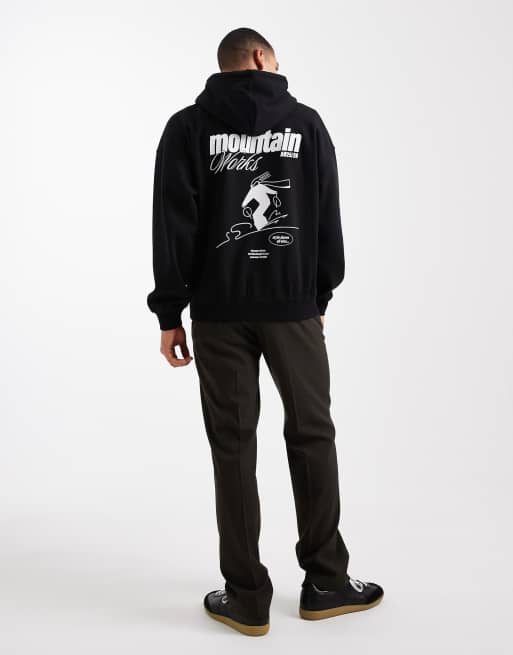 ONLY & SONS – Oversize-Kapuzenpullover in Schwarz mit Ski-Rückenprint, 3 von 5