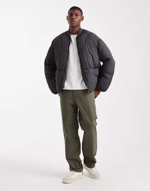 ONLY & SONS – Oversize-Pufferjacke in Anthrazit mit verdeckter Tasche, 2 von 5