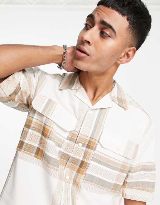 Only & Sons oversize revere shirt in white check - part of a set