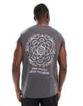 [ONLY & SONS] ONLY & SONS oversize singlet with mandala back print in grey S Magnet