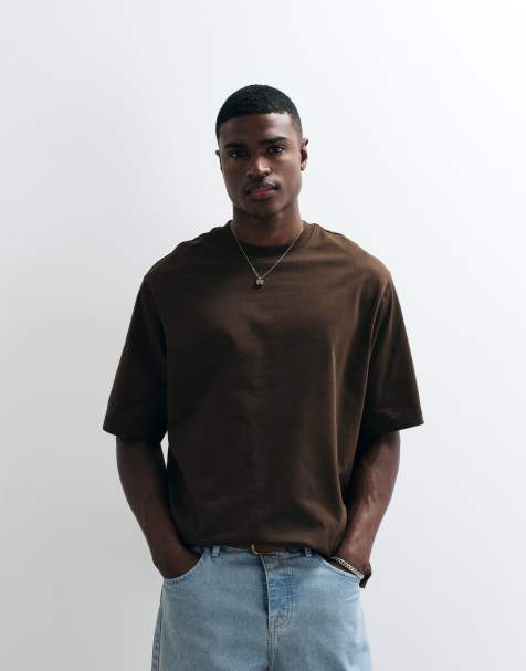 ONLY & SONS – Oversize-T-Shirt in Dunkelbraun - view 1