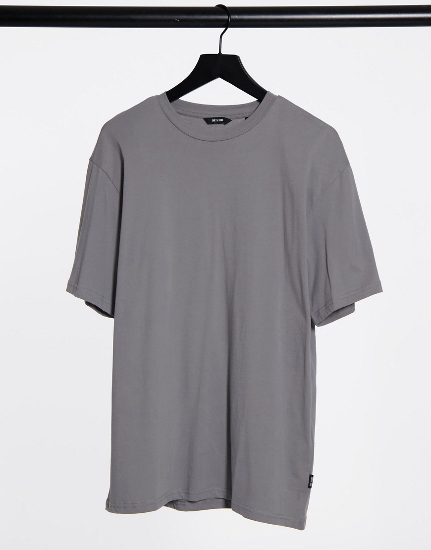 Only & Sons oversize t-shirt in gray-Grey