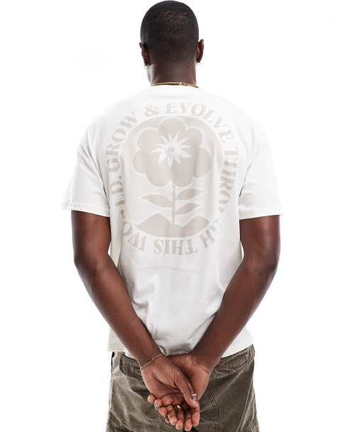 ONLY & SONS – Oversize-T-Shirt in Weiß mit Blumenprint auf dem Rücken - view 1