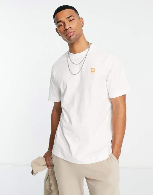 Only & Sons – Oversize-T-Shirt in Weiß mit kleinem Brustprint
