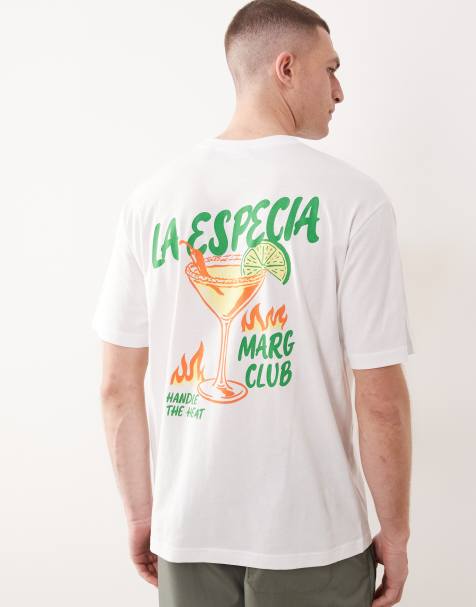 ONLY & SONS – Oversize-T-Shirt in Weiß mit Margarita-Rückenprint - view 1