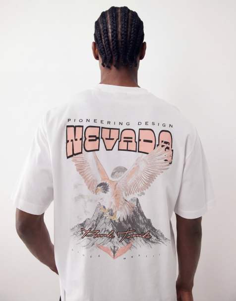 ONLY & SONS – Oversize-T-Shirt in Weiß mit Nevada-Rückenprint - view 1