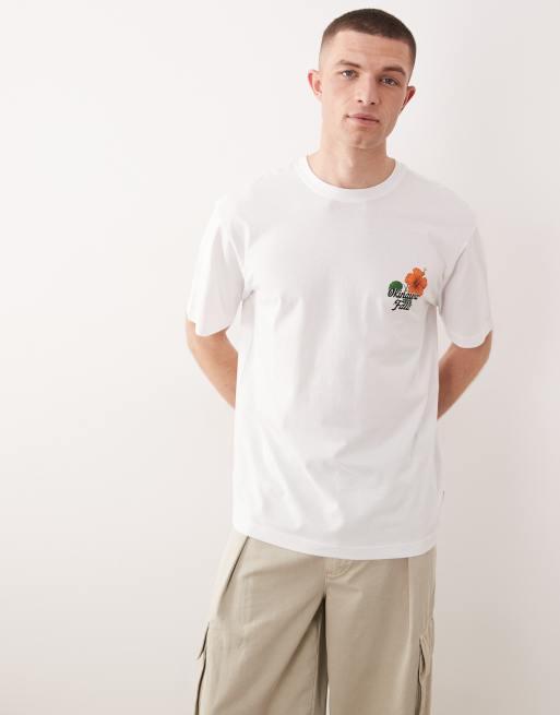 ONLY & SONS – Oversize-T-Shirt in Weiß mit rotem Blumenprint auf dem Rücken, 2 von 5