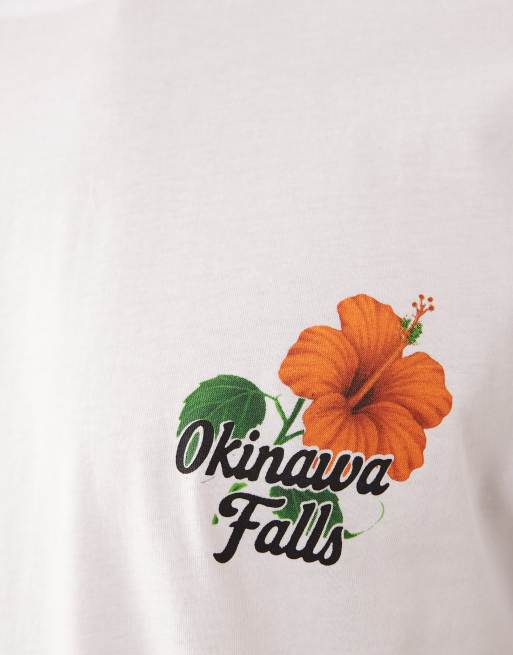 ONLY & SONS – Oversize-T-Shirt in Weiß mit rotem Blumenprint auf dem Rücken, 5 von 5